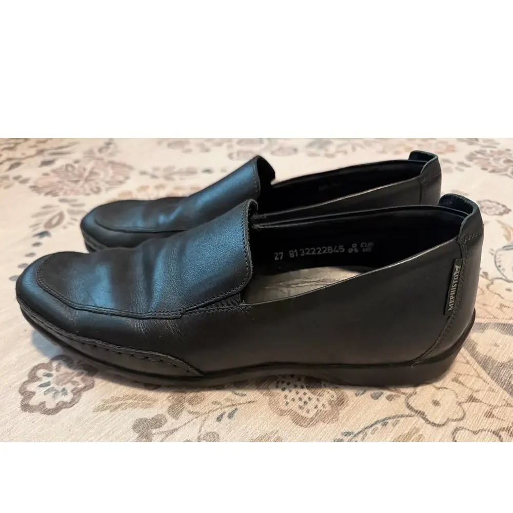 Mephisto Edlef Men's Loafers Black Leather Slip-on Shoes Size 9.5 US / 9 UK